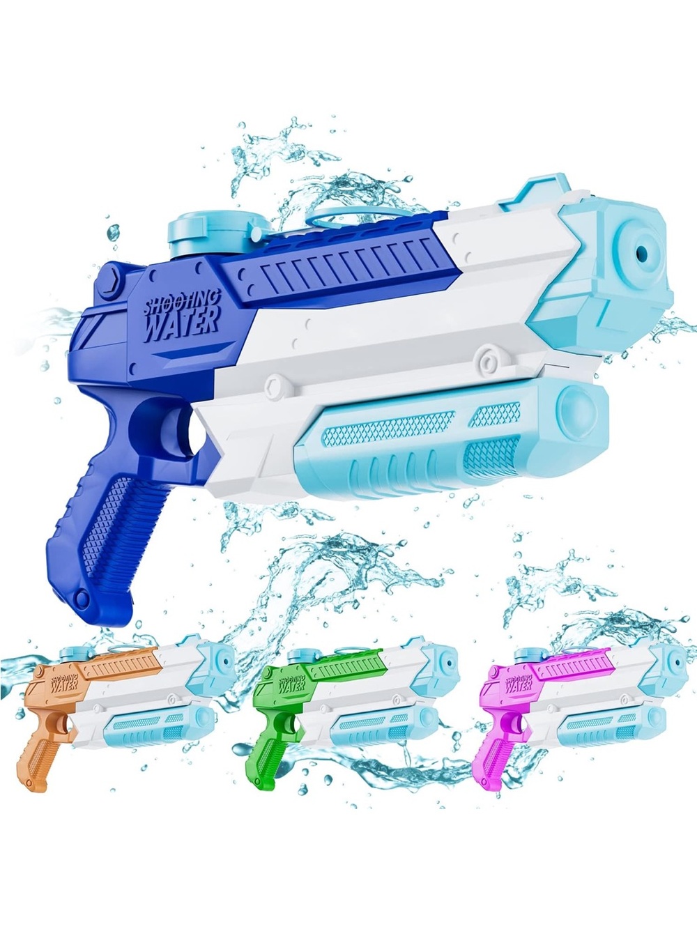 Water Guns for Kids Adults 4 Pack 400CC Long Range Squirt Toys - Picture 2 of 10
